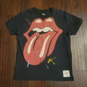 The Rolling Stones Riff Stars tongue logo paint splatter Tee Size XL